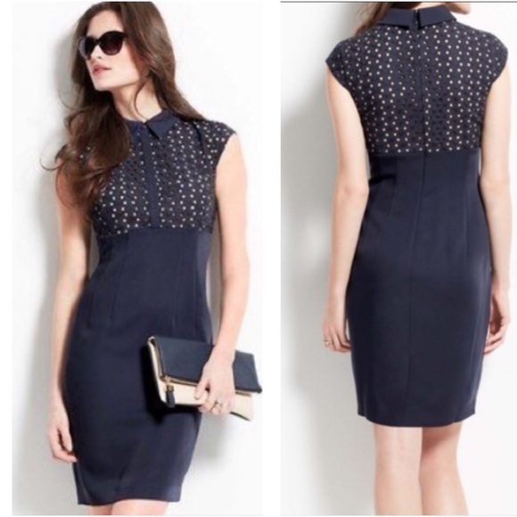 Ann Taylor Dresses & Skirts - Ann Taylor sheath dress w eyelet top and collar